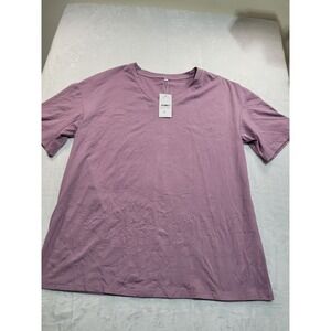 NWr Athmile T-Shirt Women XL Mauve Purple  V-Neck Relaxed Fit Cotton Blend Tee